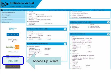 Acceso UpToDate desde BV