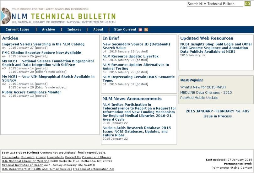NLM Technical Bulletin